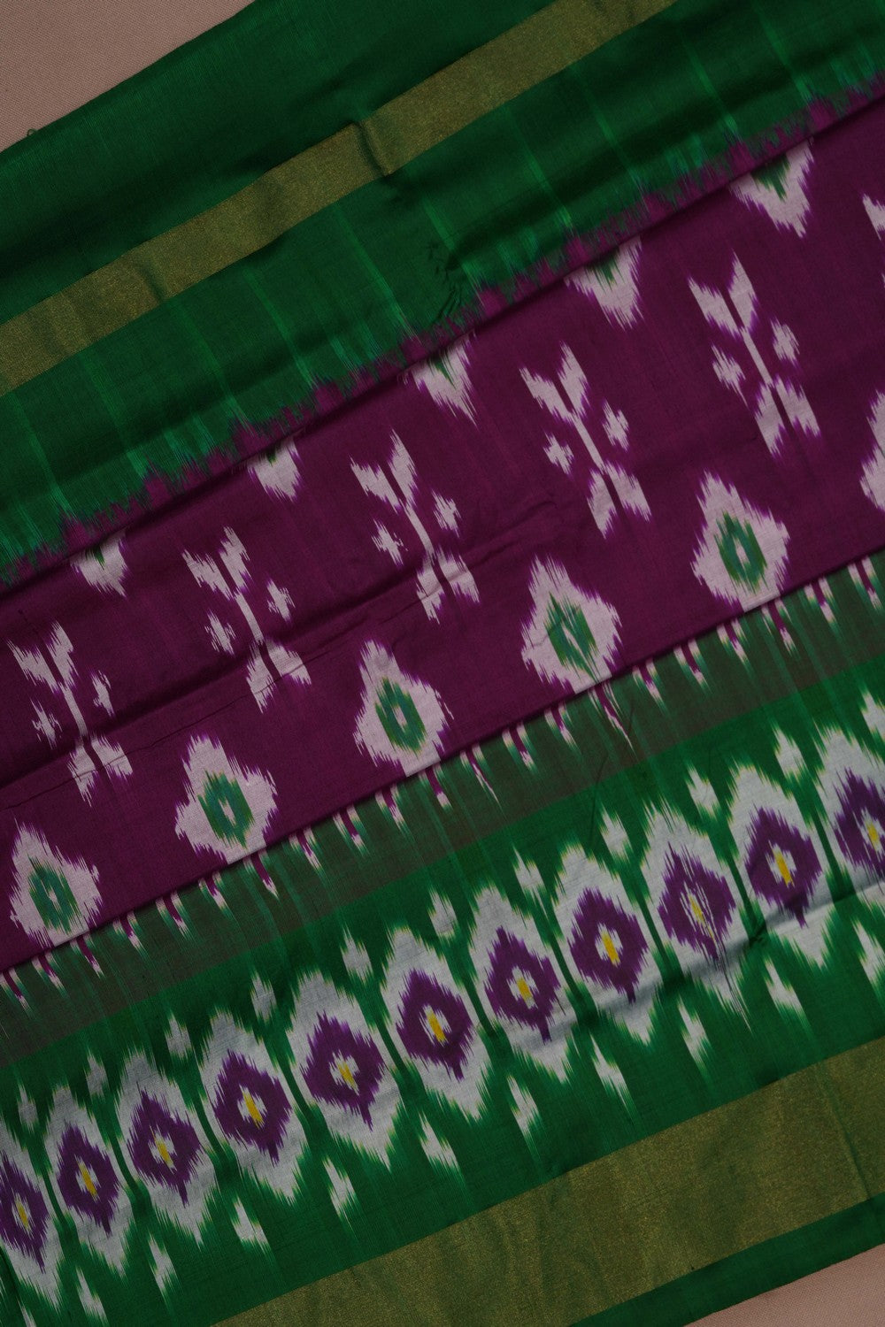 Image of Pochampally Ikat Purple Saree